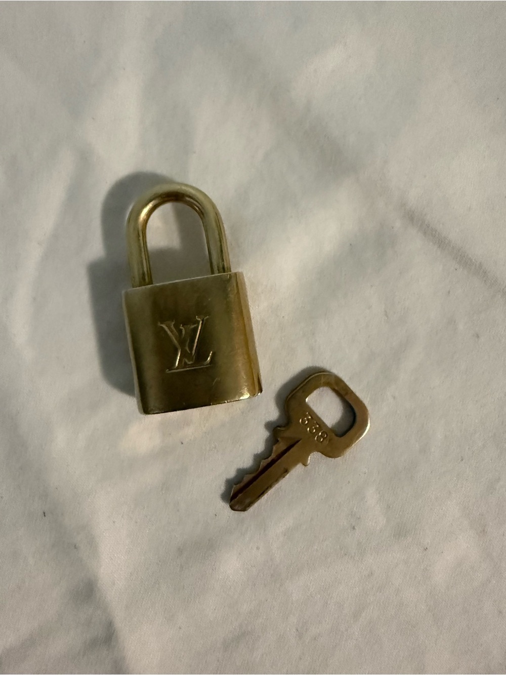 Louis Vuitton Brass-tone LV Padlock with Numbered Key #338
